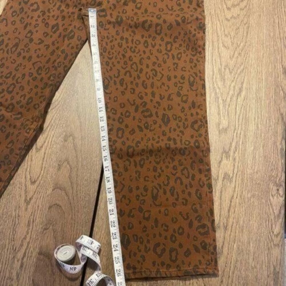 A New Day Leopard Print High Rise Straight Leg Crop Jeans Size 8 - Picture 14 of 15